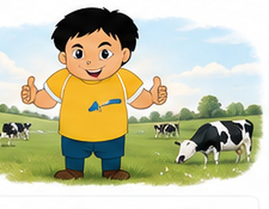 Vision mascot in a farm setting